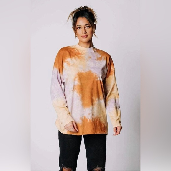 Free People/We The Free - Be Free Tie-Dye Long Sleeve Tee (Oversized) NWT - Picture 3 of 14